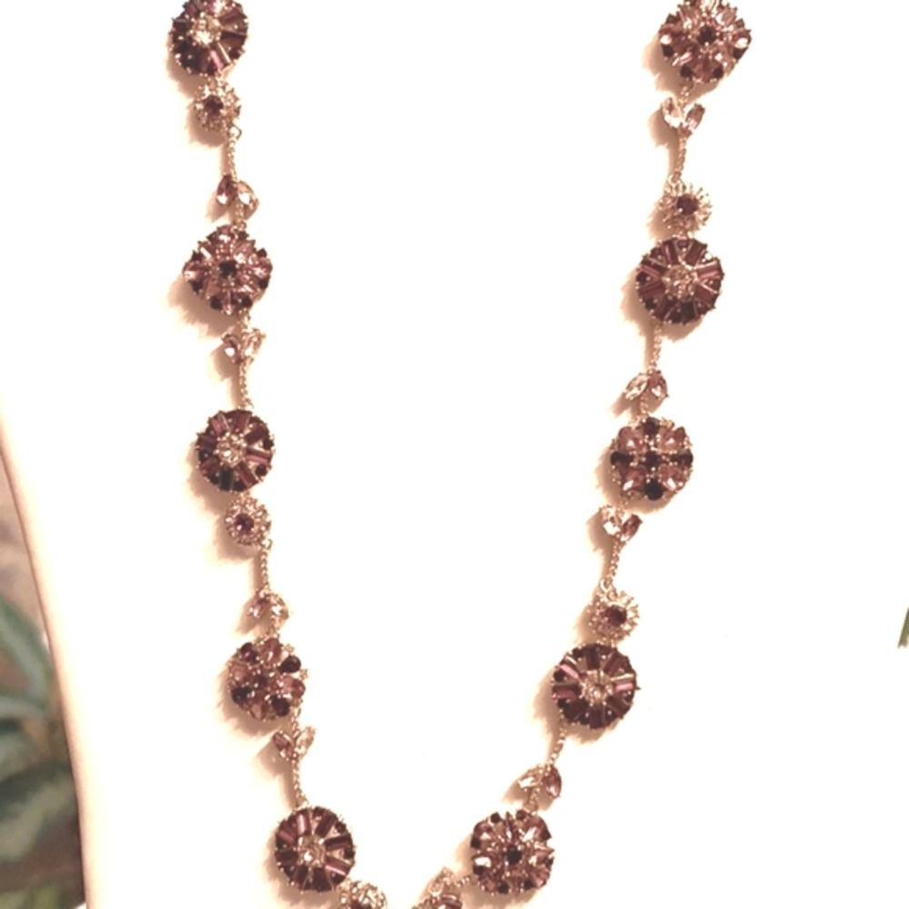 Kate Spade Necklace - purple sparkly gems and gold tone hardware